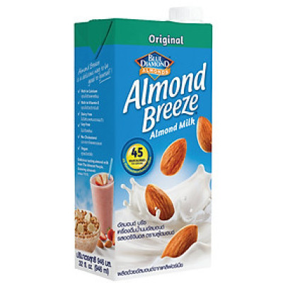 Blue Diamond - Sữa Hạt Hạnh Nhân ALMOND BREEZE Nguyên Chất Hộp 946ml