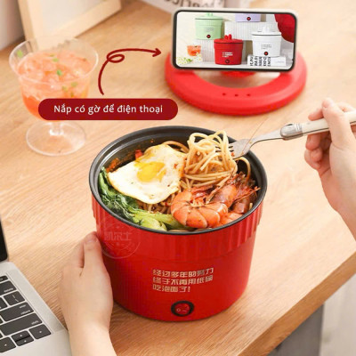 Nồi Lẩu Điện Mini Đa Năng 1.5L, Ca Nấu Mì, Cốc Ăn Lẩu Cô Đơn 500W, Chống Dính Vân Đá - HÀNG CHÍNH HÃNG MINIIN