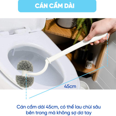 Cây chà bồn cầu loại 2 đầu tròn kháng khuẩn MyJae