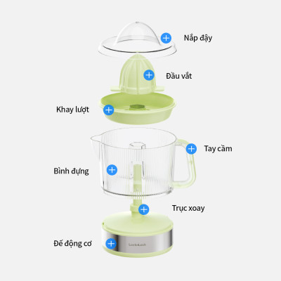 Máy Vắt Cam LocknLock Citrus Juicer EJJ244 40W 700ml - Xoay Ép Hai Chiều - Hàng chính hãng