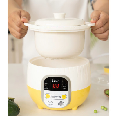 Nồi nấu cháo SEKA SK6182 dung tích 0,8L cho bé ăn dặm - Ninh hầm hấp cách thuỷ chưng yến hàng chính hãng