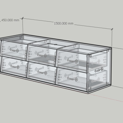 HAPPY FURNITURE , Tủ lưu trữ 6 ngăn kéo - CALYN , THK_315 , 150cm x 45cm x 47cm DxRxC