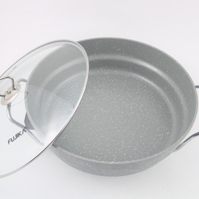 Nồi lẩu, chảo lẩu 3.5Lit men chống dính có thể chiên xào nấu FUJIKA có khung tay cầm chắc chắn, công suất 1350W-Hàng chính hãng, màu ngẫu nhiên