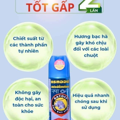 Bình xịt đuổi chuột hương thơm Thái lan n toàn khi sử dụng-Chai to