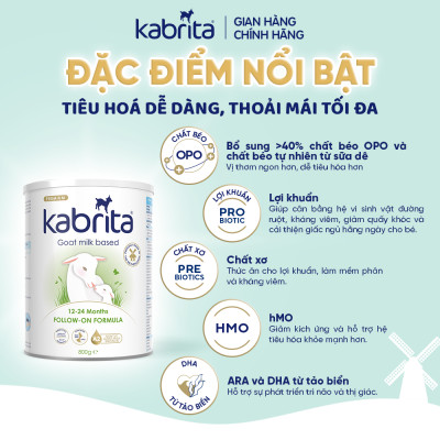 Sữa dê Kabrita số 2 cho trẻ từ 12- 24 tháng - Lon 800g