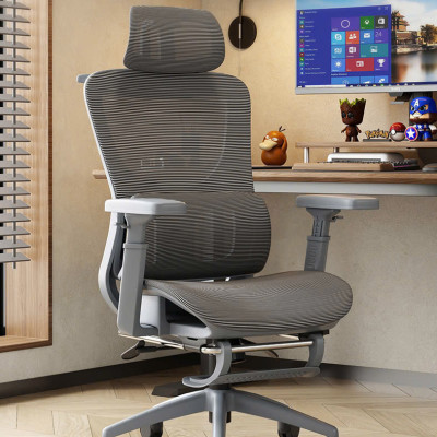 Office Furniture with Tilt Lock and Lumbar Support, Adjustable Arms, With Footrest. Nội thất văn phòng có khóa nghiêng và hỗ trợ thắt lưng, tay vịn có thể điều chỉnh, có chỗ để chân