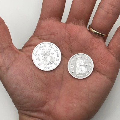 Đồng Xu Gió Đánh Gió Đánh Cảm Bạc Nguyên Chất S999 Chữ Cung Chúc Tân Xuân 2023 BẠC HIỂU MINH XDG15