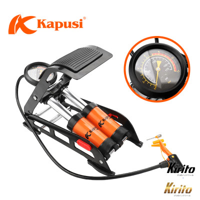 Bơm Xe Bơm Hơi Đạp Chân Kapusi Xe Máy Xe Đạp Ô Tô Đa Năng Mini 2 Xilanh