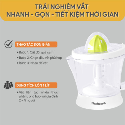 Máy vắt cam Bluestone 1.0 lít CJB-1129 - Hàng chính hãng