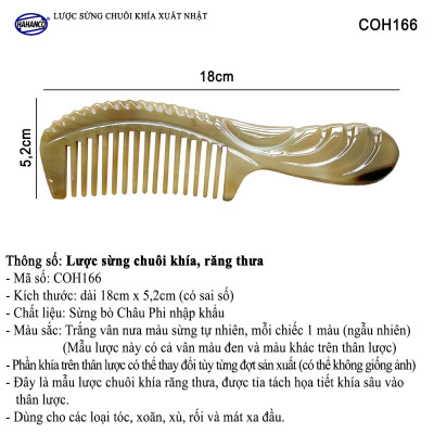 Lược sừng răng thưa cho mọi loại tóc (Size: L - 18cm) COH166 - Chăm sóc tóc
