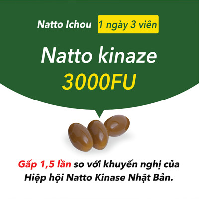 Viên Uống Phòng Ngừa Đột Quỵ, Bổ Não, Giúp Ngủ Ngon Nattokinase 3000FU Natto Ichou Genki Fami Nhật Bản Túi 30 Viên