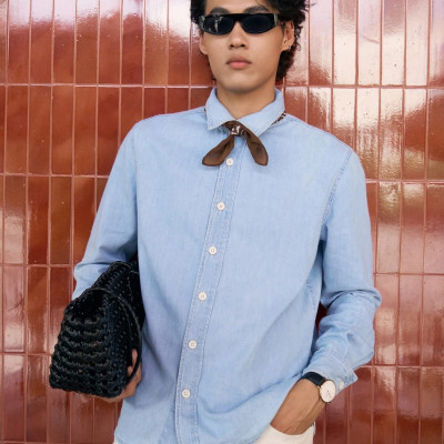 Áo sơ mi jeans nam (Sơ mi denim) vải mềm Form Regular - RT 10S25DSH004 | ROUTINE CÀ MAU
