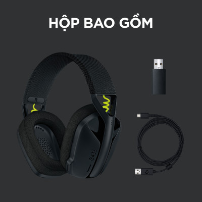Tai nghe game không dây Bluetooth và Lighspeed Logitech G435 – Mic ảo tích hợp, nhẹ, tương thích PC, Điện thoại, PS4, PS5 -Hàng chính hãng