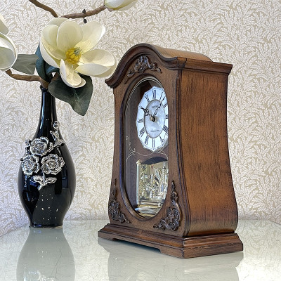 Đồng hồ để bàn hiệu RHYTHM - JAPAN CRH165NR06 Wooden Table Clocks