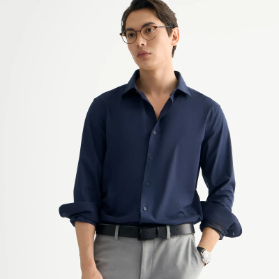 Áo sơ mi tay dài nam màu Xanh đen Form Fitted - ROUTINE 10F24SHL070 | ROUTINE CÀ MAU