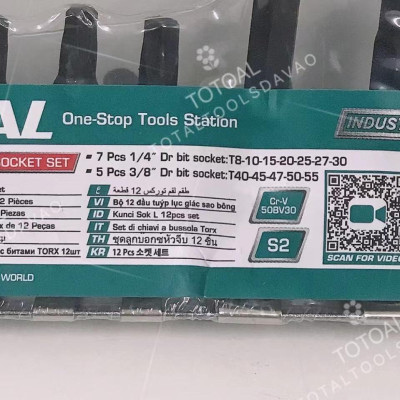 BỘ 12 ĐẦU TUÝP LỤC GIÁC BÔNG SAO TOTAL THT1438121 - HÀNG CHÍNH HÃNG