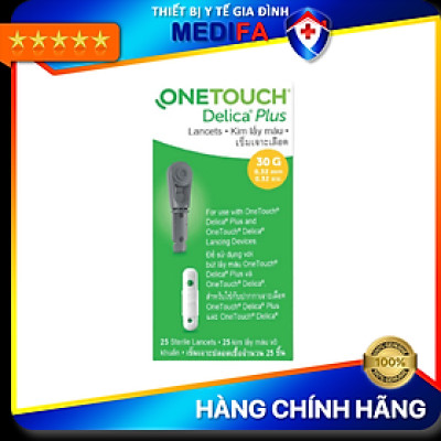 Combo 25 Que Thử Đường Huyết và 25 Kim Chích Máu OneTouch Ultra Plus Flex
