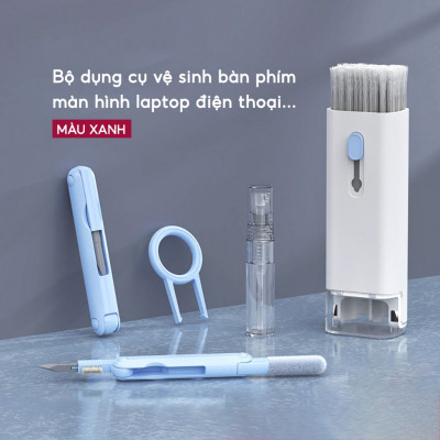 Bộ Dụng Cụ Vệ Sinh Tai Nghe, Bàn Phím, Máy Tính Đa Năng 7 Trong 1, Nhỏ Gọn, Tiện Lợi , Bộ Vệ Sinh Laptop Đa Năng 7 in 1 7in1 Cao Cấp Vệ Sinh Tai Nghe, Điện Thoại, Màn Hình, Máy ảnh Nhựa Abs Cao Cấp Dùng Cho / Airpods / iPhone / iPad - Hàng Nhập Khẩu