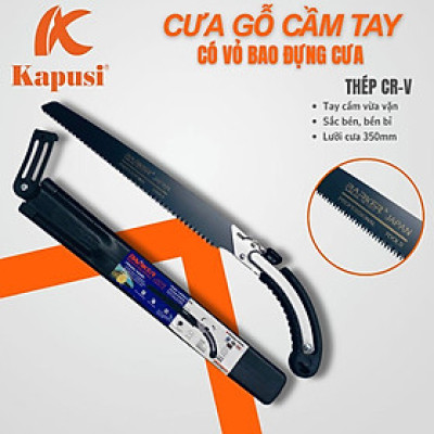 Cưa gỗ, cưa cành cầm tay cao cấp 350mm Barker có vỏ bao đựng cưa