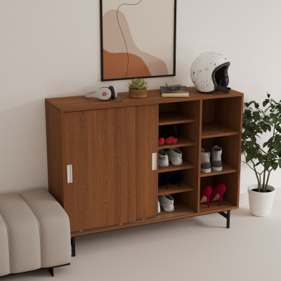 [Happy Home Furniture] LUCA, Tủ giày 2 cánh lùa - Chân sắt, 128cm x 36cm x 98cm ( DxRxC), TCL_021