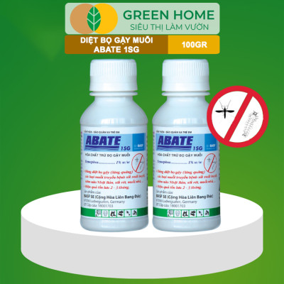 Chế Phẩm Diệt Bọ Gậy, Muỗi Greenhome, Abate 1SG, Chai 100Gr, Ngắn Ngừa Bệnh Sốt Xuất Huyết, Sốt Rét