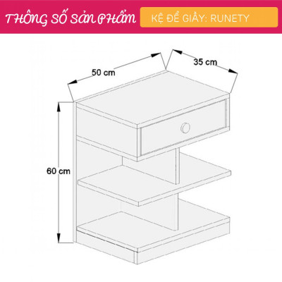 Kệ giầy nhỏ gọn bằng gỗ thiết kế đẹp mắt SMLIFE Runety