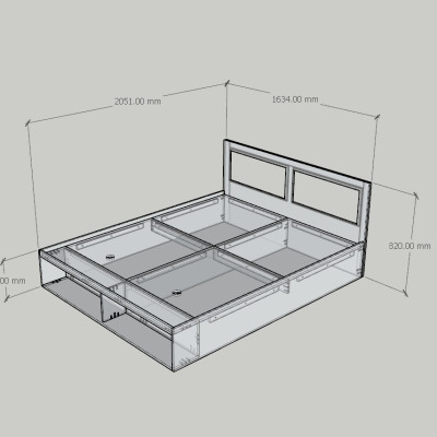 [Happy Home Furniture] ROTAN , Giường ngủ 2 ngăn đựng đồ , 205cm x 32cm ( DxRxC), GNG_126, GNG_127, GNG_128, GNG_129