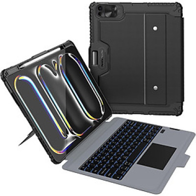 Bao Da Kèm Bàn Phím cho iPad Pro 11 inch & iPad Pro 13 inch M4 2024 Nillkin Bumper Combo Case Keyboard (Có Đèn Nền Backlit Keyboard) - Hàng Chính Hãng