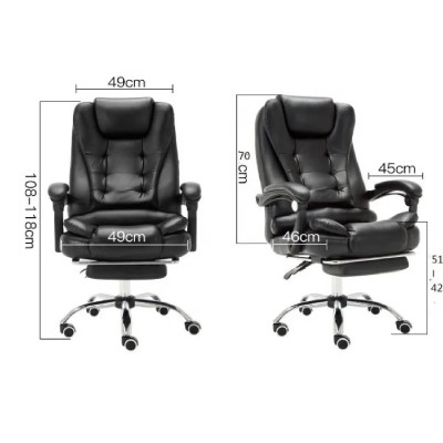 Ghế xoay văn phòng nâng hạ độ cao, có chức năng matxa, có gác chân, da PU cao cấp - Bảo Hành 2 Năm