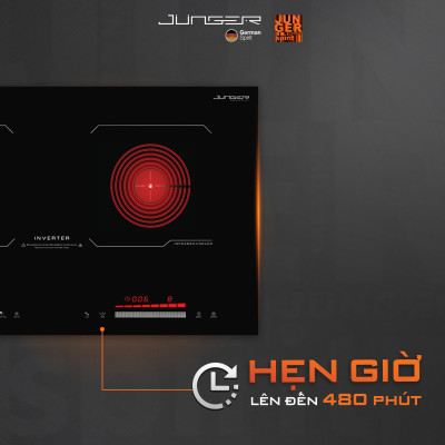 Bếp đôi điện từ hồng ngoại Junger MK-24 4200W Không kén nồi Hàng Chính Hãng Bảo Hành 36 Tháng