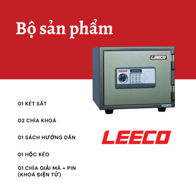 Két sắt Thái Lan LEECO CS Chống Cháy, Chống Trộm Cao Cấp Chịu Nhiệt Độ 1050 Độ C Trong 120 Phút Nặng 53kg, Cao 37cm Hàng Chính Hãng 