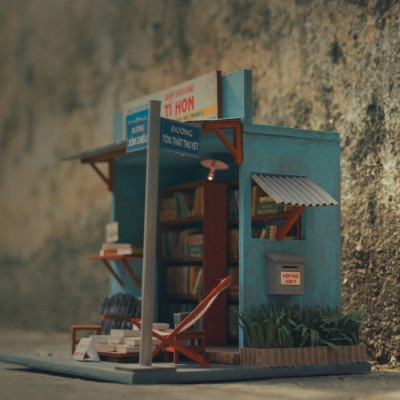 MÔ HÌNH SÀI GÒN TÍ HON - TIỆM SÁCH CŨ - AD05