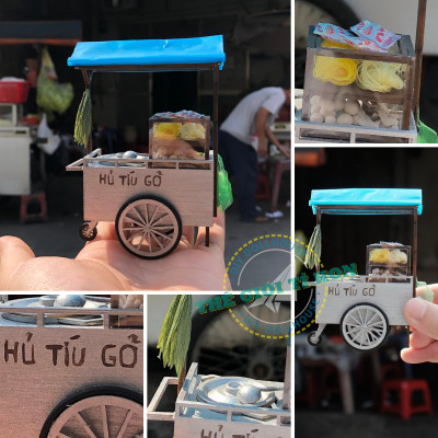 MÔ HÌNH TỰ LẮP RÁP DIY SÀI GÒN TÍ HON - XE HỦ TÍU GÕ - HR08