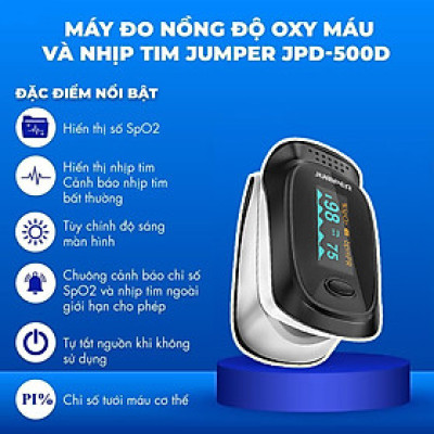 [Thương Hiệu Đức] Máy Đo Nồng Độ Oxy Và Nhịp Tim Jumper JPD-500D | Màn Hình Màu OLED 