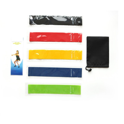 Combo 5 dây đàn hồi tập thể dục, bộ dây kháng lực Miniband + Giấy hướng dẫn sử dụng