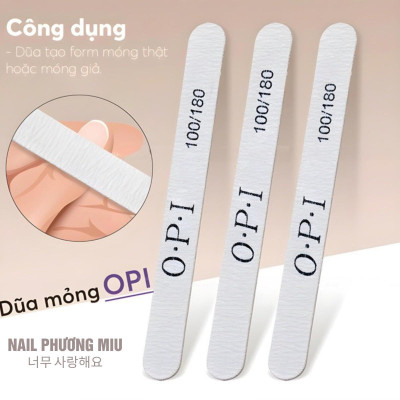 Dũa Mỏng OPI Lốc 50 Cái Độ Nhám 100/180 Thân Cứng, Không Xẹp, Cầm Chắc Tay Làm Nail Tiện Lợi