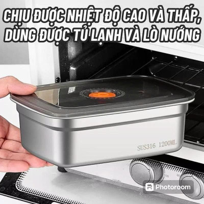 Hộp Inox 150ML Dày Dặn, Nắp Đậy Silocon Hút Chân Không, zoang chống chàn