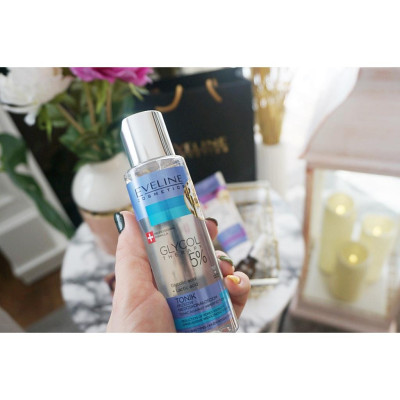 Nước hoa hồng Eveline Glycol Therapy 5% se khít chân lông 110ml_[Tặng kèm mặt nạ Hàn Quốc cao cấp]