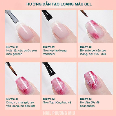 Combo 3 Chai Top Loang (Tím), Top Chà Tráng Gương, Top Lì Không Lem VENDEENI Cao Cấp Làm Nail 