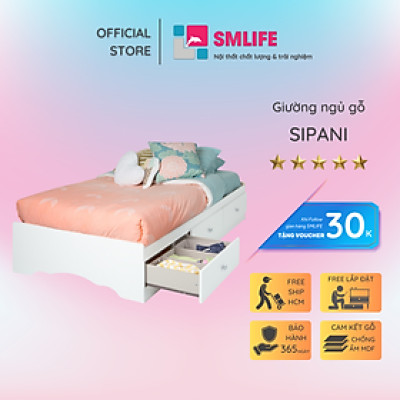 Giường gỗ có ngăn kéo hiện đại SMLIFE Sipani