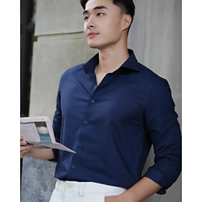 Áo sơ mi tay dài nam màu Xanh đen Form Fitted - ROUTINE 10F24SHL070 | ROUTINE CÀ MAU
