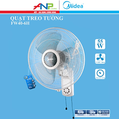 Quạt Treo Tường 3 Cánh Midea FW40-6H (Công Suất 55W - 3 Cấp Gió) - Hàng Chính Hãng