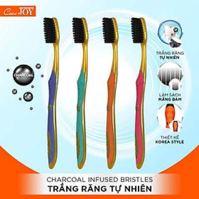Bàn chải đánh răng Coco JOY Charcoal ( Lốc 4 cây)