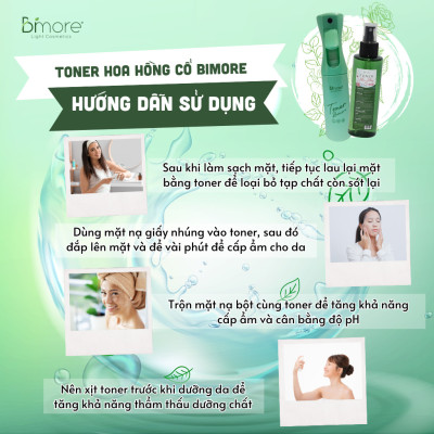 Toner hoa hồng cân bằng pH, se lỗ chân lông_150ml
