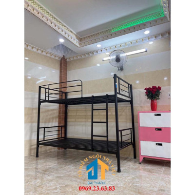 Giường sắt hai tầng cao cấp 1mx2m màu đen