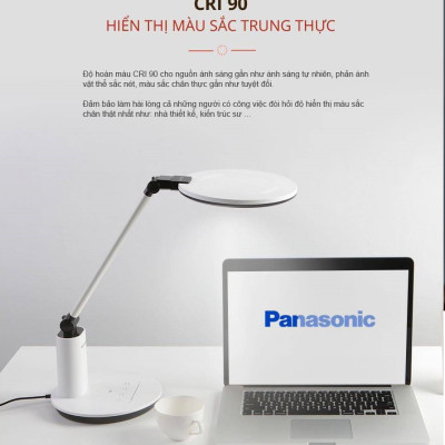 Đèn Để Bàn đổi màu 19W Panasonic HHGLT062319 Chip Led RG0, không ánh sáng xanh, an toàn cho mắt, điều chỉnh độ sáng