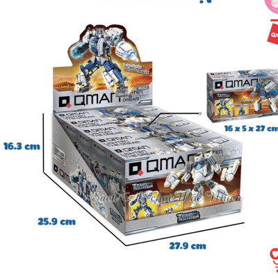 Đồ chơi - QMAN - 41312 Bộ đồ chơi xếp hình (hợp thể 5 trong 1) mô hình Robot không gian Ngẫu nhiên (KT 25x27.7x11.2cm)