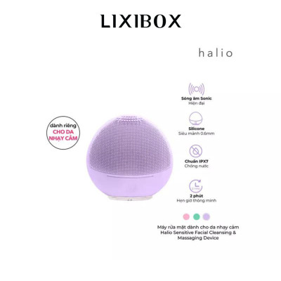Máy Rửa Mặt Halio Sensitive Facial Device Dành Cho Da Nhạy Cảm - Sóng Âm Sạch Sâu, Kèm Hộp Treo
