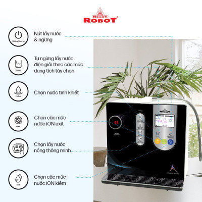 Máy Lọc Nước Điện Giải iON Kiềm ROBOT iONSmart 911 Nóng Thông Minh - Hàng Chính Hãng