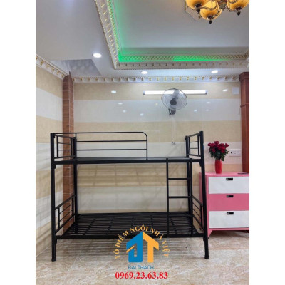 Giường sắt hai tầng cao cấp 1mx2m màu đen